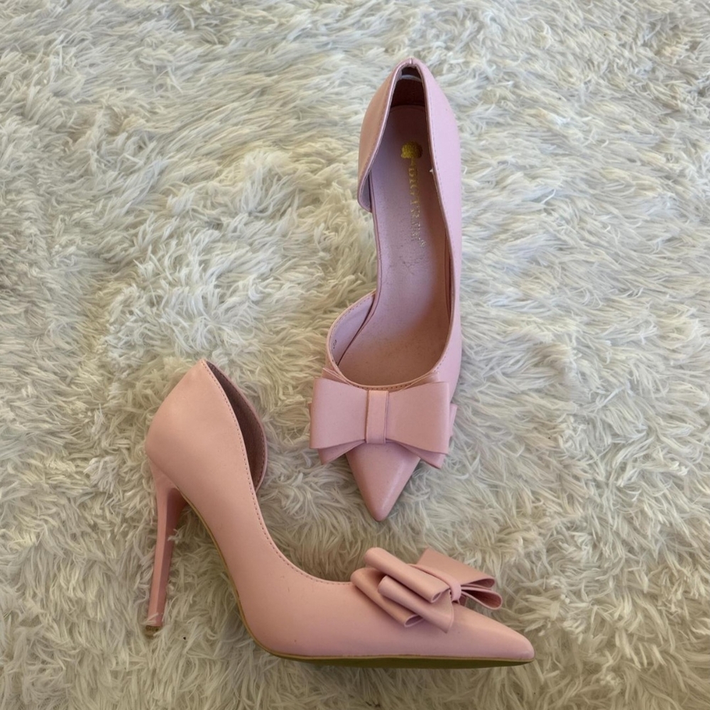Chic Pink Bow Stiletto Heels